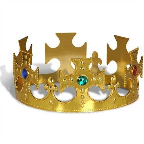 Plastique Or Jeweled King/'s Crown Chevaliers Parti Favor princesse anniversaire Royal