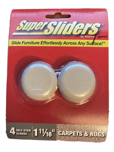 Waxman SuperSliders 4 1-11/16” Self-Stick Sliders For Carpet And Rugs Brand New 