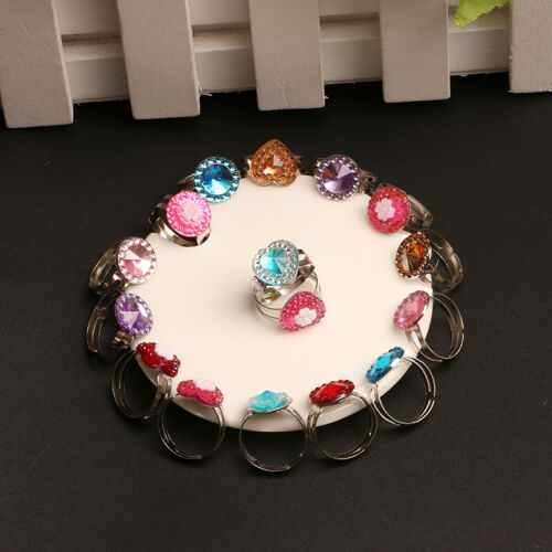 10Pcs//Set Kids Toy Ring Princess Jewelry Colorful Rings for Girls Little Kids