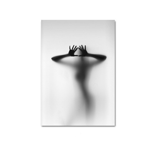 Black White Abstract Woman Couple Kiss Poster Nordic Wall Art Canvas Print