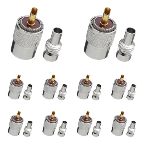 NEW 10 Pack PL259 Solder Connector Plug With Reducer for RG8X Coaxial Coax Cable