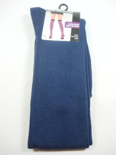Elite Collection Over the Knee High Women's Socks navy blue color SZ 5-9 New 