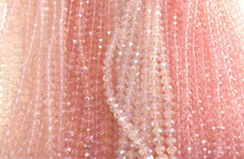 Pink Light Pink Rosaline Rose Chinese Crystal Rondelle Rondell 8x6mm 2 Strands 