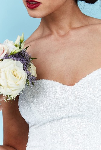 Robe de mariée robe de mariée Mermaid Sirène Paillettes Ivoire Blanc 36-42