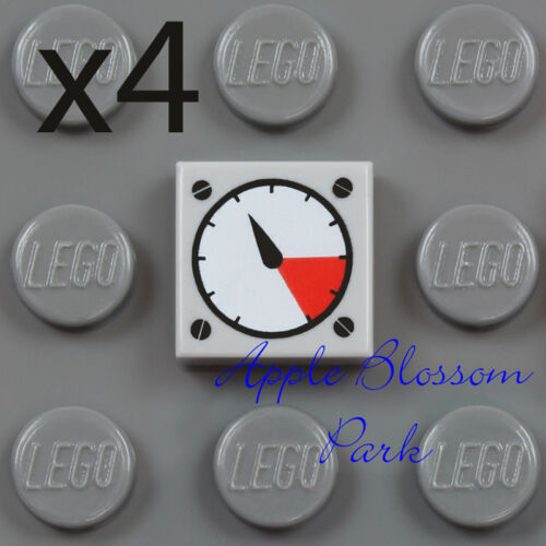 NEW Lot//4 Lego 1x1 Gray FLAT TILE Race Car Truck Engine Gauge Dial Speedometer