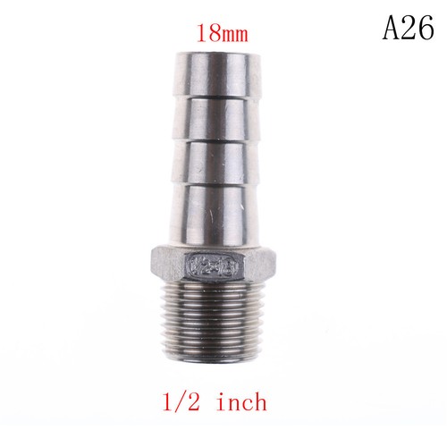 Stainless Steel Male Thread Pipe Nipple Fitting x Barb Hose Tail Connector S/&K