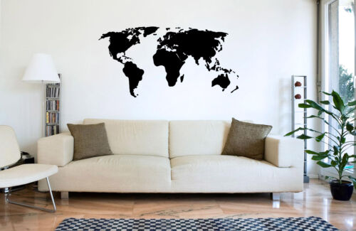 'WORLD MAP' Wall Decal Interior Design Sticker Living Room Bedroom 