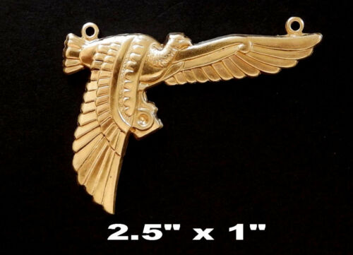 Vintage Brass Stampings Egyptian Revival// Embossed Vulture Symbol of Protection