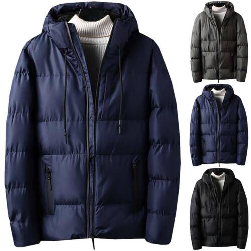 Mens Padded Bubble Coat Jacket Hooded Puffer Quilted Hoodie Outwear Winter Warm 