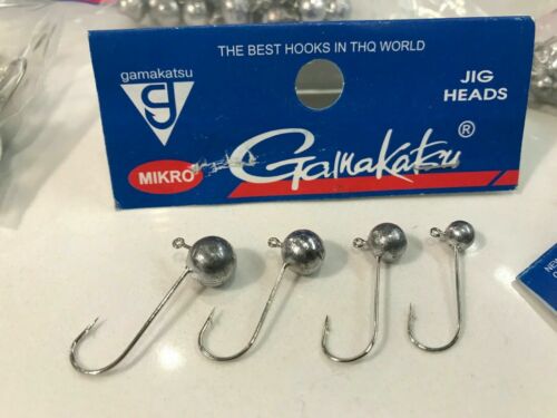10 x MICRO JIG HEADS round head barbed 1-4.5gr size 8,6,4,2,1 Gamakatsu hooks 