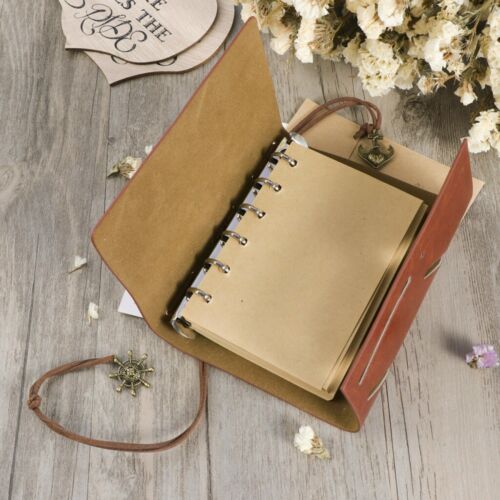 Retro Leather Cover Refillable Spiral Notebook Journal Diary Travel Notepad