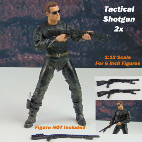Custom Weapons 1:12 Scale for 6 Inch Figures 2x Tactical Pump Shotgun 1/12 NEW 