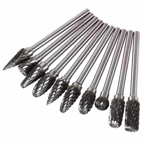 10Pcs Tungsten Steel Solid Carbide Burrs For Dremel Rotary Tools Bit Accessories