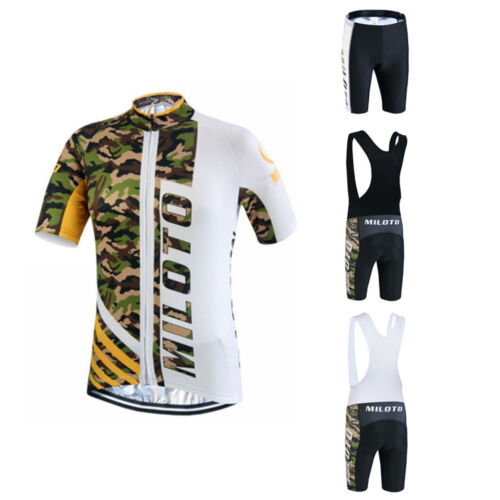 Bib Camouflage Men/'s Bicycle Clothing Cycling Jersey /& Padded Shorts Set S-5XL