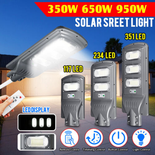 950W 95000LM Bright 5050 LED Solar Street Light Motion Sensor Wall Lamp +