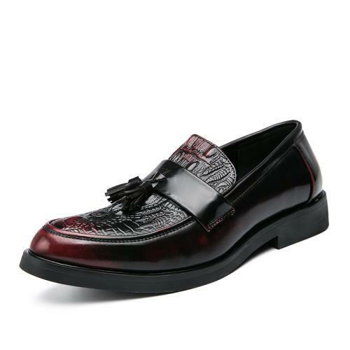 Details about  / Mens Dress Formal Business Shoes Tassels Oxfords Slip on Crocodile pattern New L