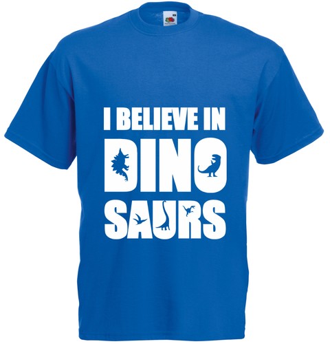 Men/'s Printed T-Shirt Funny Crew Neck Soft Size S M X XL I Believe In Dinosaurs