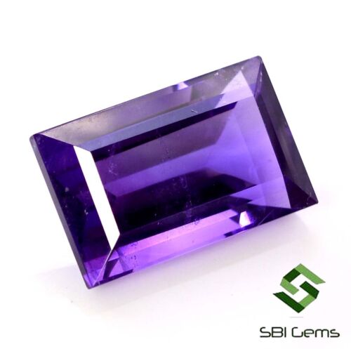 9.70 Cts Certified Natural Amethyst Baguette Cut 16x10 mm Top Purple Gemstone
