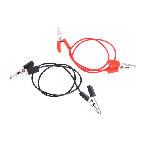 1Pair 40CM 5A Double Alligator Clip Clamp Test Booster Jumper Cable Red balck HK