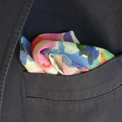 Lily Pad Liberty of London silk pocket square