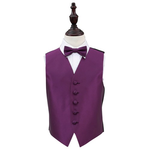 DQT Boys Waistcoat Bow Tie Set Plain Solid Check Wedding Vest FREE Pocket Square