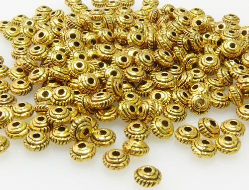 Emballage multiple 250x métal perles 3x5mm lentilles doré métal spacer Gold 7012