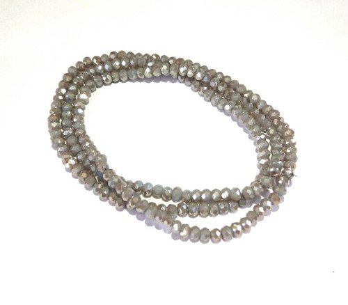 #9759 Silver 3mm vidrio esmerilado perlas jade imitación fädelloch 0.8mm 196st