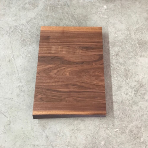 Platte Nussbaum Massiv Holz mit Baumkante Leimholz Tischplatte Waschtischplatte