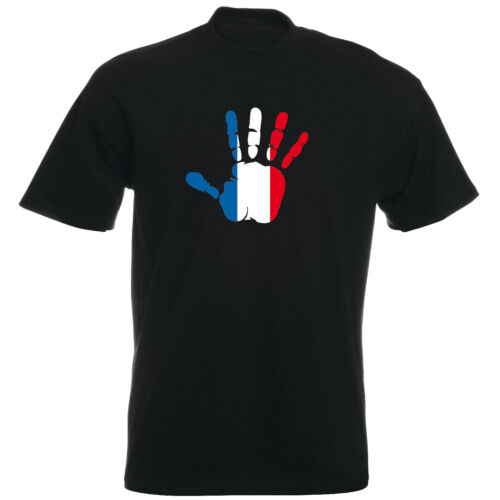 Tee-shirt Empreinte de la main HOMME DRAPEAU Palm imprimé FRANCE