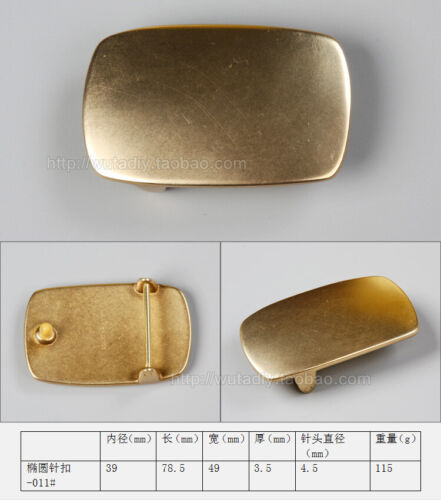 39mm WUTA Leather Vintage Belt Buckle Solid Brass Plate For Strap 1-1//2/" 011#
