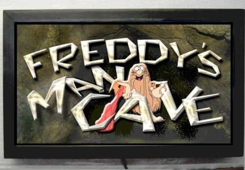 PERSONALIZED CAVE MAN SIGN LED LIGHTED MAN CAVE BAR SIGN