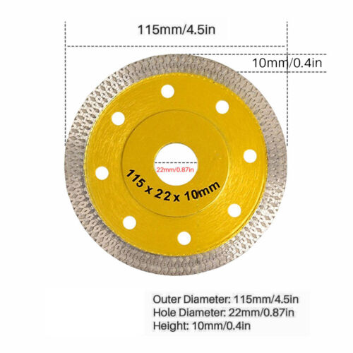 4.5'' Porcelain Tile Turbo Thin Diamond Dry Cutting Blade/Disc Grinder Wheel 