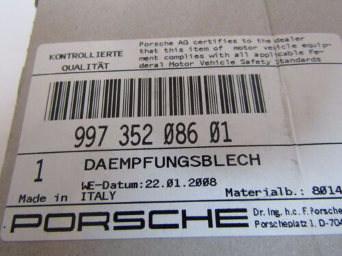 Porsche 911 997 Turbo Daempfungsblech Bremse HA 34MM 99735208601 99735208602 NEU