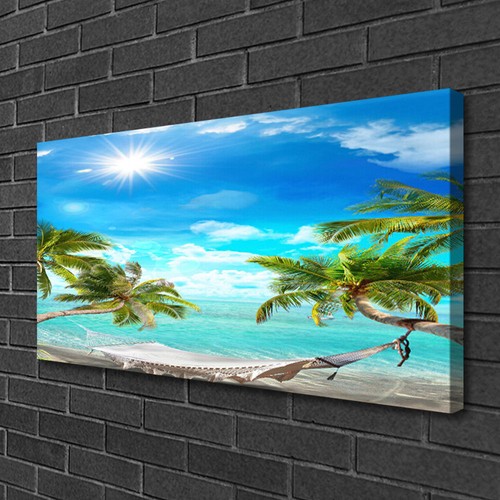 Bilder Leinwand Bilder 100x50 Wandbild Canvas Kunstdruck Sonne Meer Palmen Landschaft Antiquitaten Kunst Blowmind Com Br