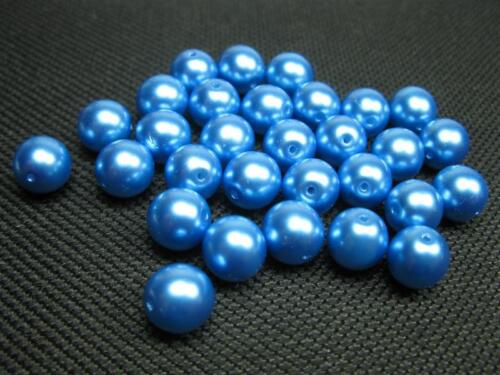 30 Titanium Glaswachsperlen 8 mm Türkisblau Perles 9765 k13