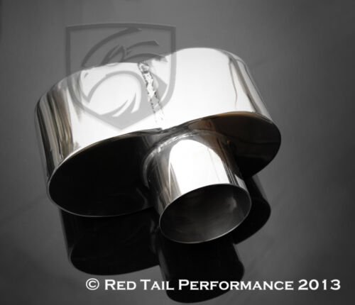 Exhaust Muffler Tip Dual Fused Oval 7.35/" x 3.25/" w 2.25/" ID Porsche style