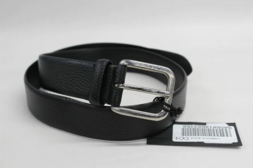 OLIVER SWEENEY Mens Viareggio Black Calf Leather Chamfered Belt Size 30.5" NEW 
