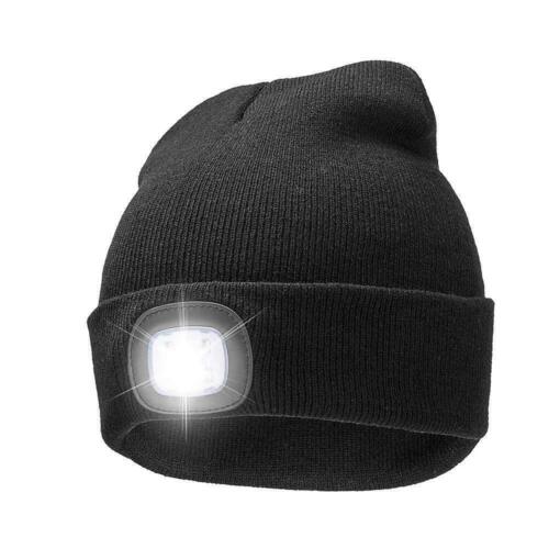 LED Beanie Hat With USB Rechargeable Battery Unisex High Powered Head Lamp Light