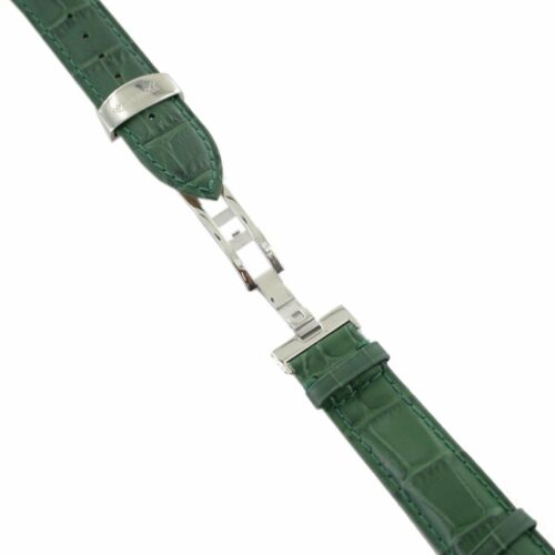Ingersoll Ersatzband für Uhren Leder grün matt Kroko Faltschl Si 22 mm