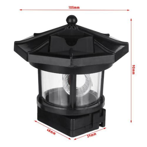 Outdoor Solar LED Rotating Lighthouse Light Garden Yard Lawn Lamp Lighting Decor