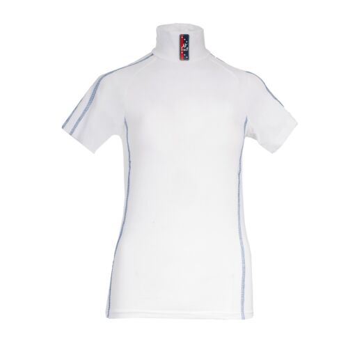 Horze Ladies Women's White TKO Cotton Stretch English Riding Short Sleeve Shirt 