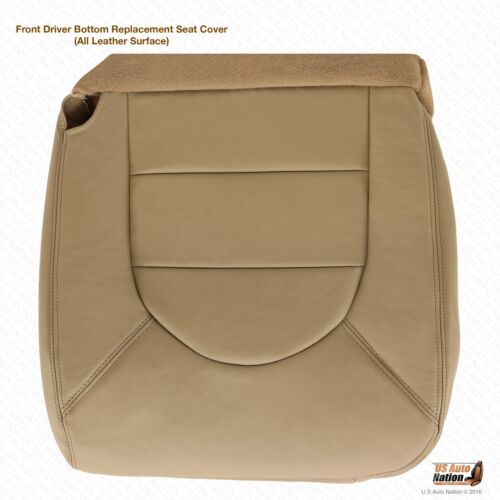 2000 Ford F-250 F-350 Lariat Driver Bottom Replacement Leather Seat Cover in Tan