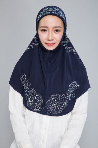 Details about   Ramadan Muslim Women Rhinestone Hijab Islamic Shawls Scarves Headwear Amira New 