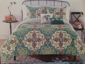 NWT CYNTHIA ROWLEY 3pc KING SIZE DUVET COVER SET BLUE