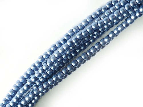 2mm,3mm /& 4mm Sizes Cornflower Blue Czech Round Glass Pearl Strands