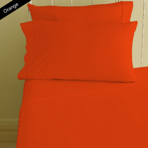 Fitted Sheet+2 Pillow Case Extra Depth Pocket 1000 TC AU Queen Solid Colors