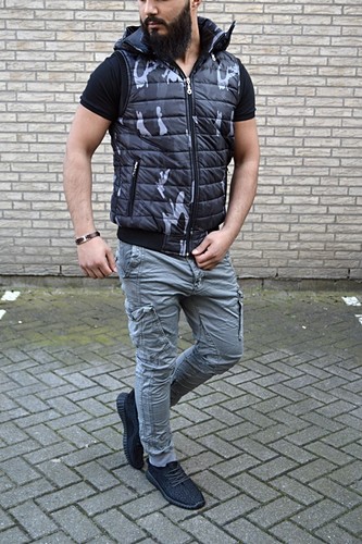MIMETICO Young Fashion Born 2 ribelle Rocker Biker Military Army Esercito Gilet