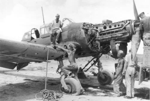 6047 WWII B/&W Photo German Luftwaffe Ju87 Stuka Africa  WW2 World War Two