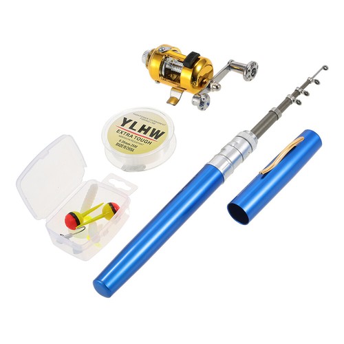 Angel Reel Combo Set Mini Teleskop-bewegliche Taschen-Feder Angelrute Pole J9F8
