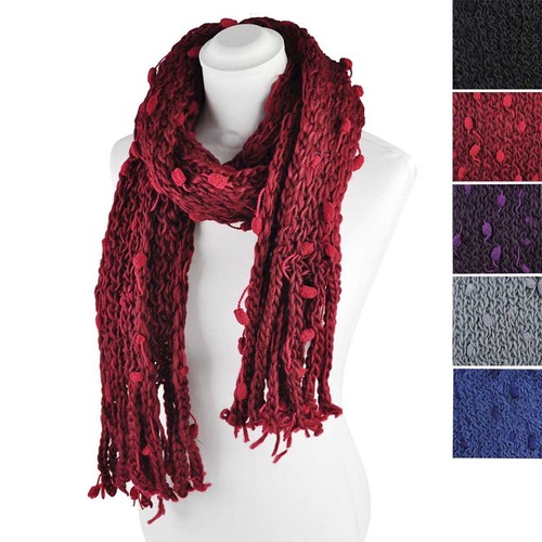 Women Lovely Bubble Chunky Knit Scarf Winter Bubbles Warm Scarves